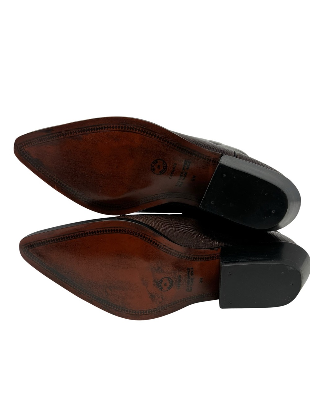 Hunt Club Two-Tone Black Shaft with Brown Textured Foot Cowboy Boots - Picture 7 of 8
